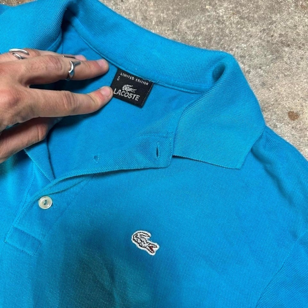 Blue Lacoste limited edition polo shirt Size Lg - Picture 2 of 3